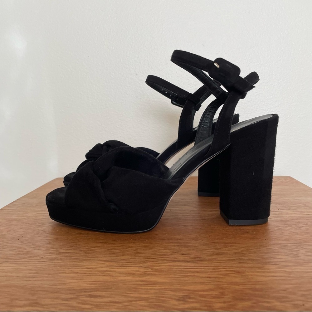 Boden Black Block Heel Sandals with Ankle Strap - Picture 6 of 8